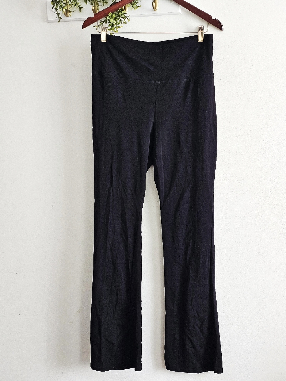 No Boundaries Foldover Waist Flare Leggings Black L 12-14 NWT